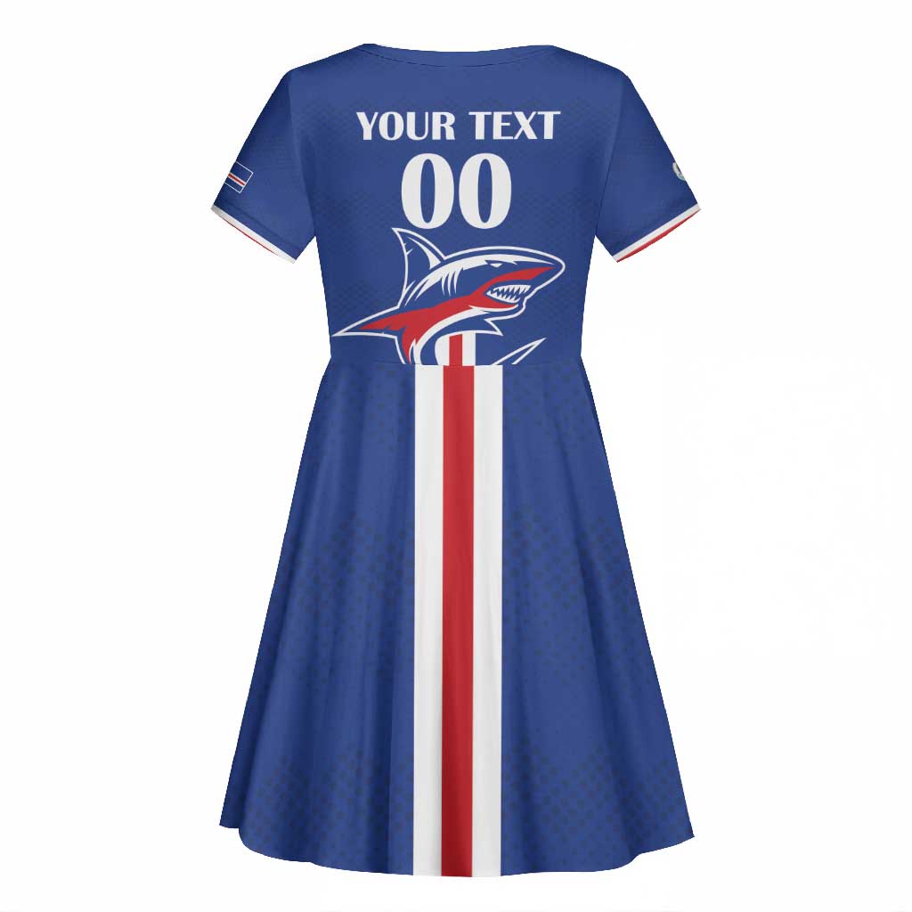 Custom Cape Verde 2026 Football Kid Short Sleeve Dress Blue Sharks WC Debut - African Pride