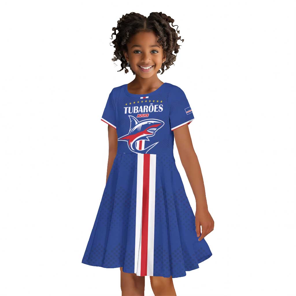 Custom Cape Verde 2026 Football Kid Short Sleeve Dress Blue Sharks WC Debut - African Pride