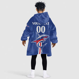 Custom Cape Verde 2026 Football Kid Wearable Blanket Hoodie Blue Sharks WC Debut - African Pride