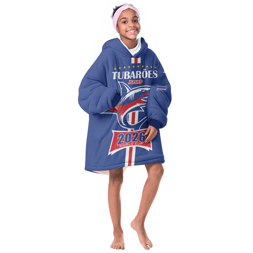 Custom Cape Verde 2026 Football Kid Wearable Blanket Hoodie Blue Sharks WC Debut - African Pride