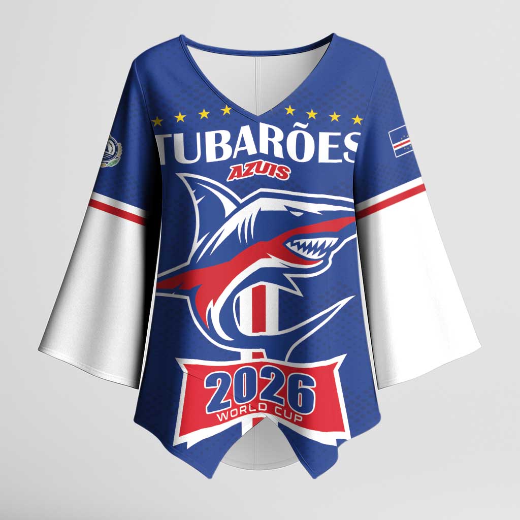 Custom Cape Verde 2026 Football Kimono Sleeve Blouse Blue Sharks WC Debut