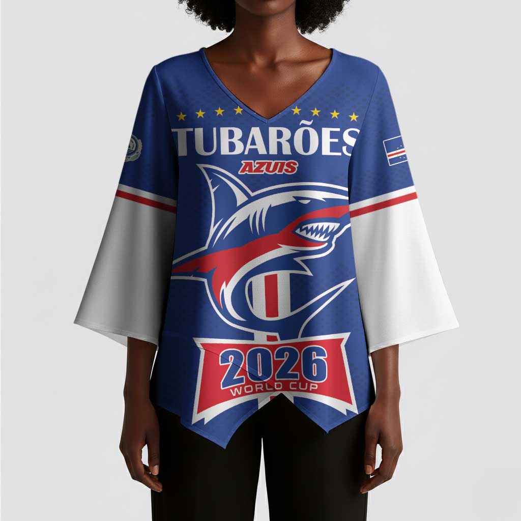 Custom Cape Verde 2026 Football Kimono Sleeve Blouse Blue Sharks WC Debut