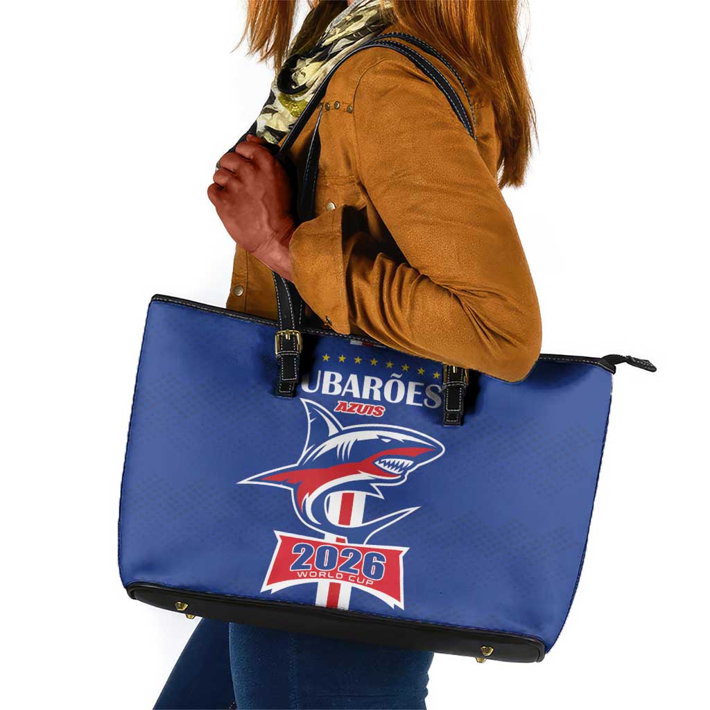 Cape Verde 2026 Football Leather Tote Bag Blue Sharks WC Debut - African Pride