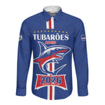 Custom Cape Verde 2026 Football Long Sleeve Button Shirt Blue Sharks WC Debut - African Pride
