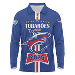 Custom Cape Verde 2026 Football Long Sleeve Polo Shirt Blue Sharks WC Debut - African Pride