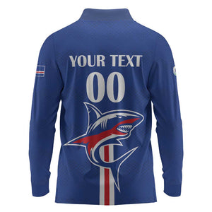 Custom Cape Verde 2026 Football Long Sleeve Polo Shirt Blue Sharks WC Debut - African Pride