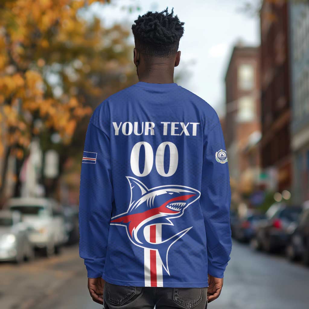 Custom Cape Verde 2026 Football Long Sleeve Shirt Blue Sharks WC Debut - African Pride