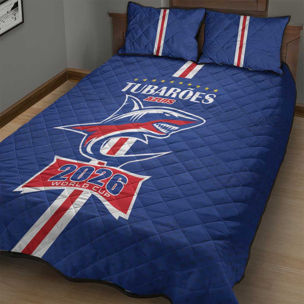 Cape Verde 2026 Football Quilt Bed Set Blue Sharks WC Debut - African Pride