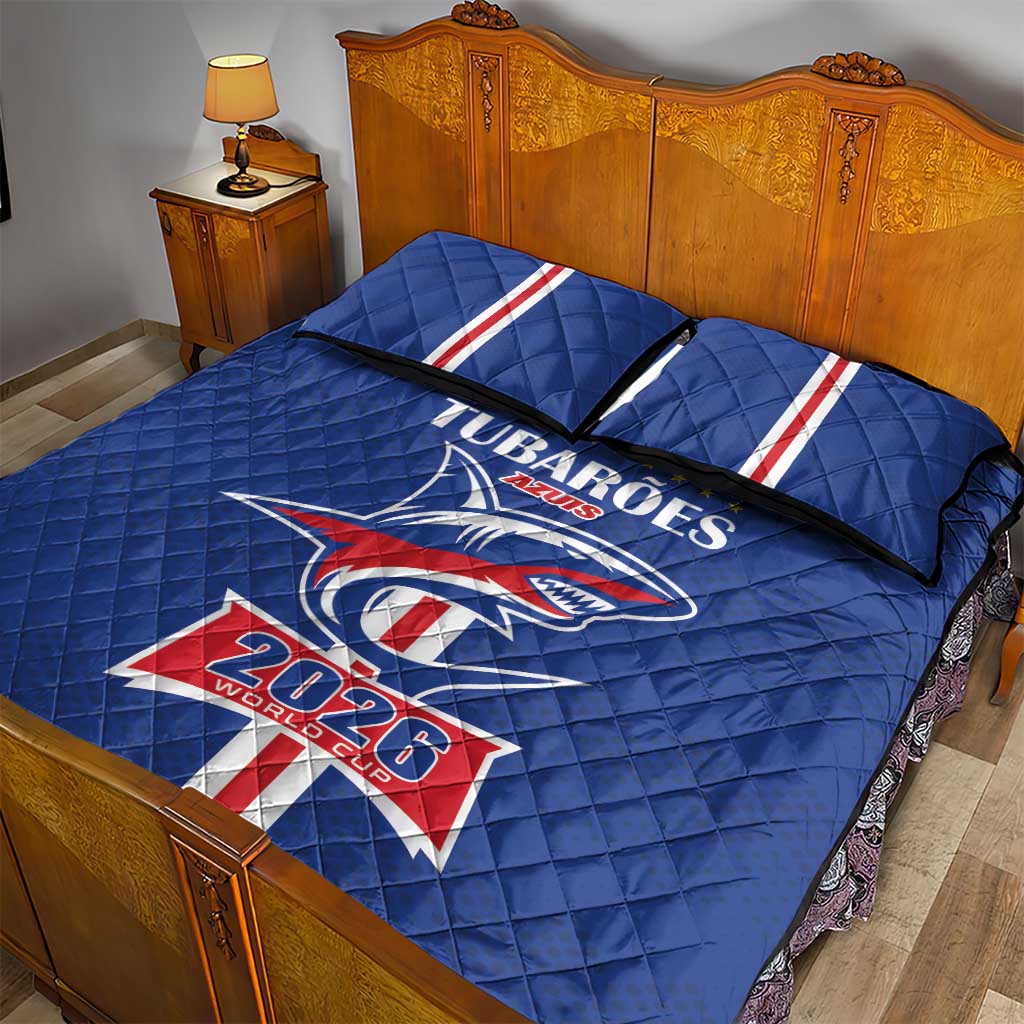 Cape Verde 2026 Football Quilt Bed Set Blue Sharks WC Debut - African Pride
