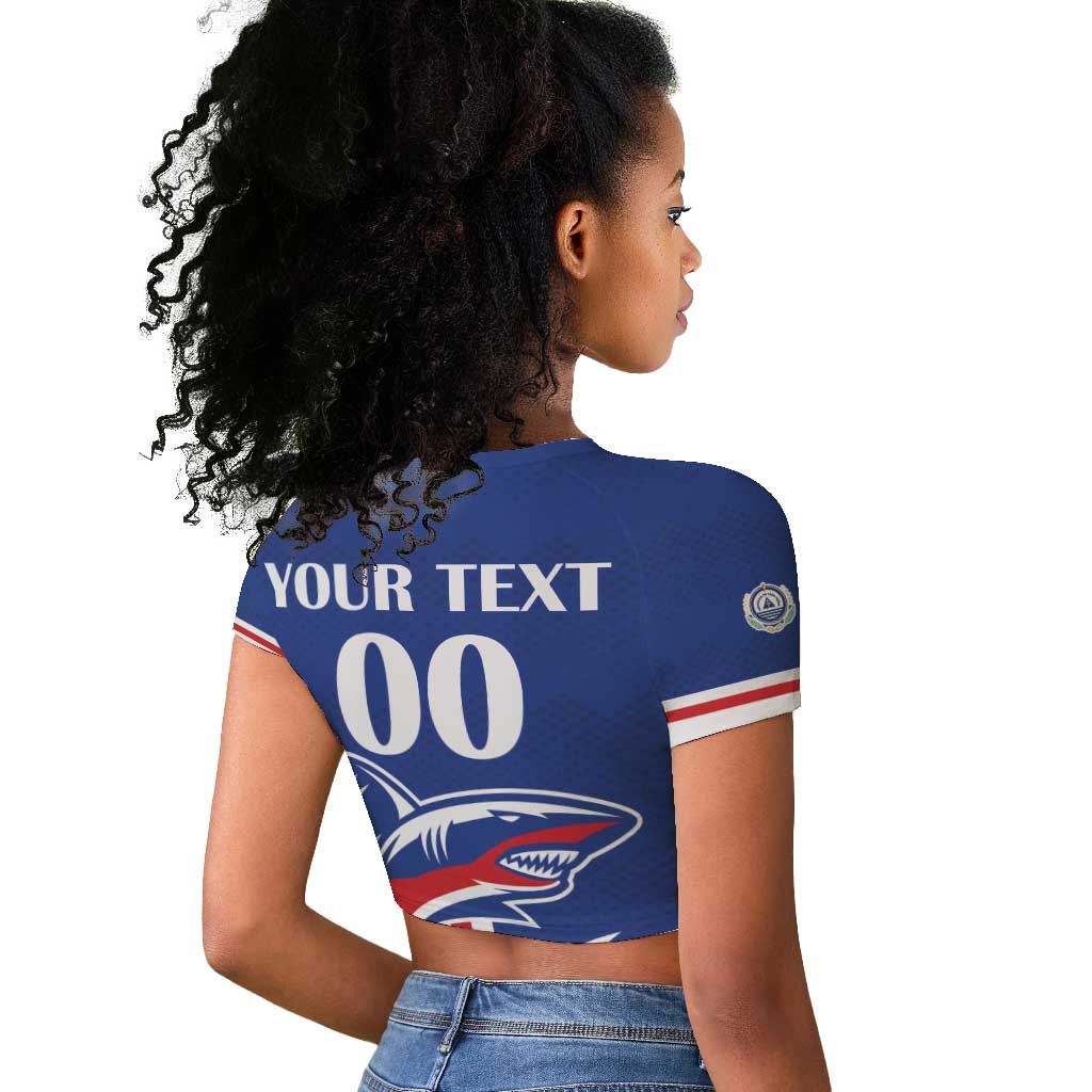 Custom Cape Verde 2026 Football Raglan Cropped T shirt Blue Sharks WC Debut - African Pride