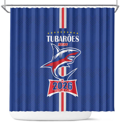 Cape Verde 2026 Football Shower Curtain Blue Sharks WC Debut - African Pride