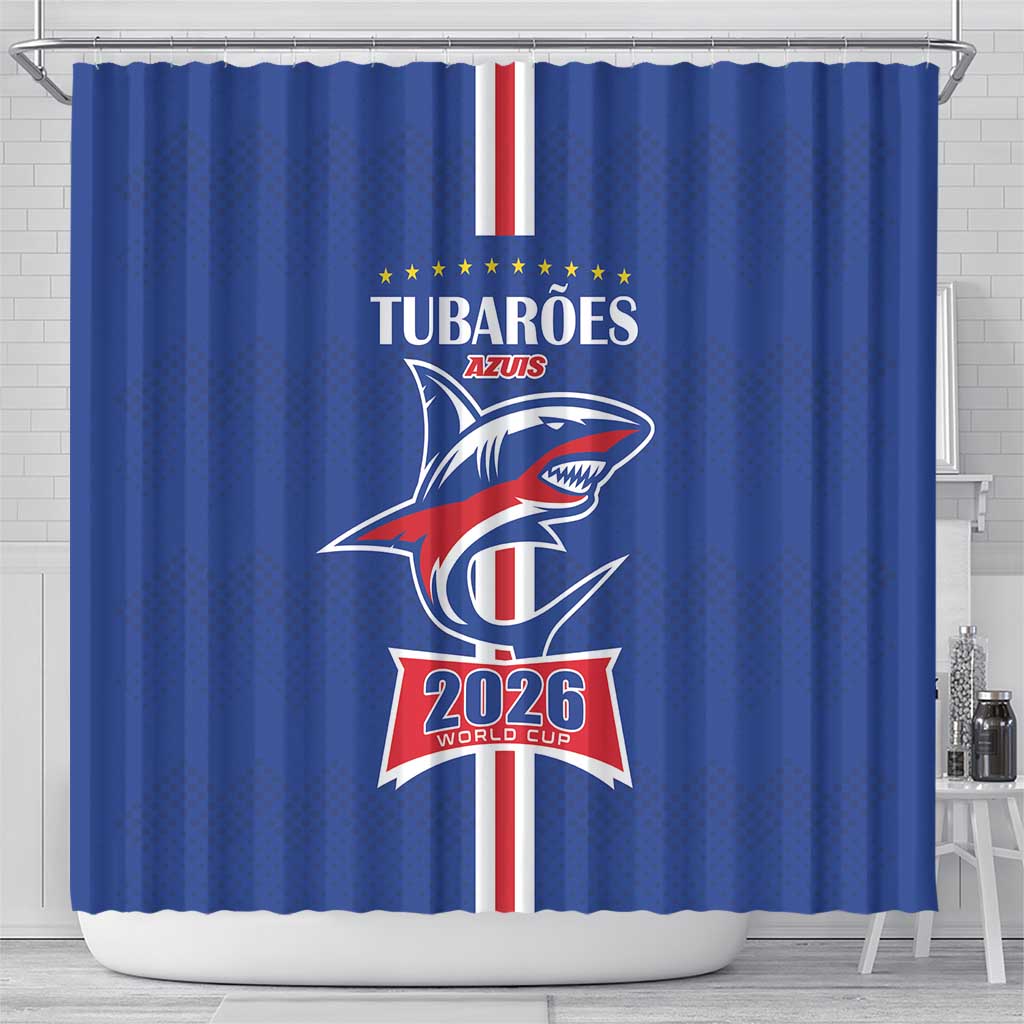 Cape Verde 2026 Football Shower Curtain Blue Sharks WC Debut - African Pride