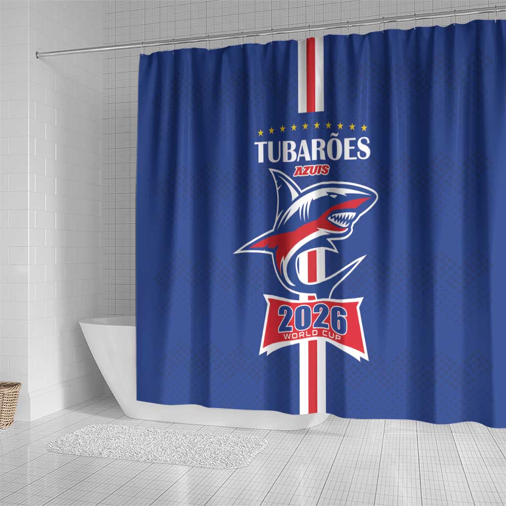 Cape Verde 2026 Football Shower Curtain Blue Sharks WC Debut - African Pride