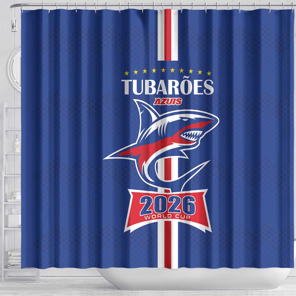 Cape Verde 2026 Football Shower Curtain Blue Sharks WC Debut - African Pride