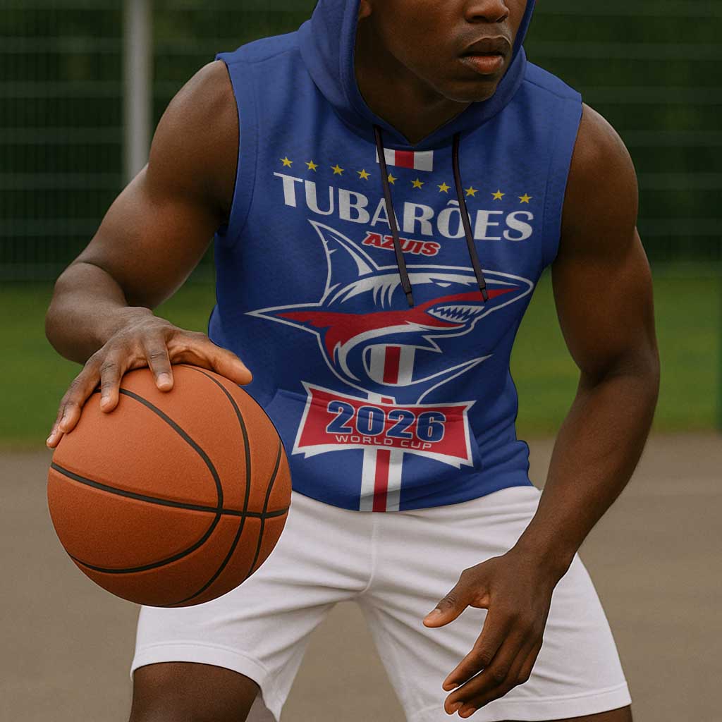 Custom Cape Verde 2026 Football Sleeveless Hoodie Blue Sharks WC Debut - African Pride
