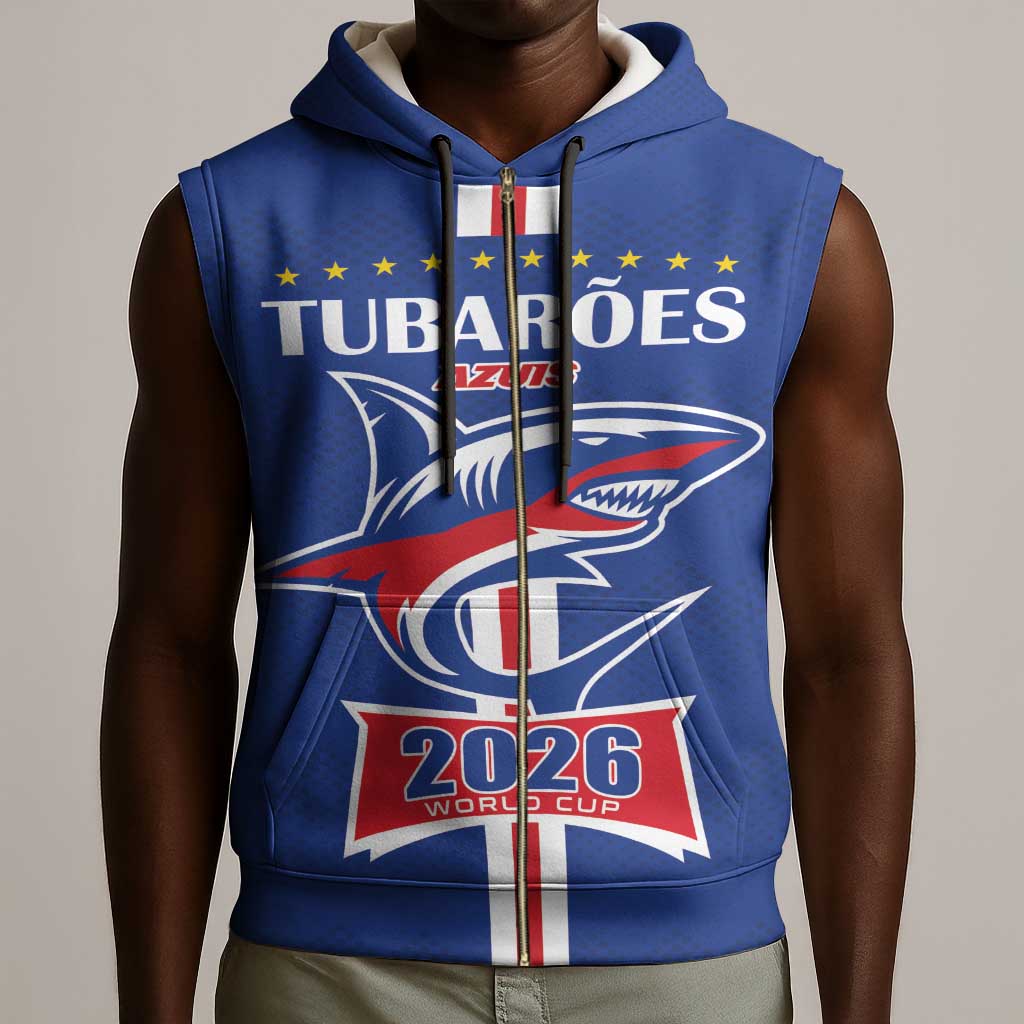 Custom Cape Verde 2026 Football Sleeveless Zip Hoodie Blue Sharks WC Debut - African Pride
