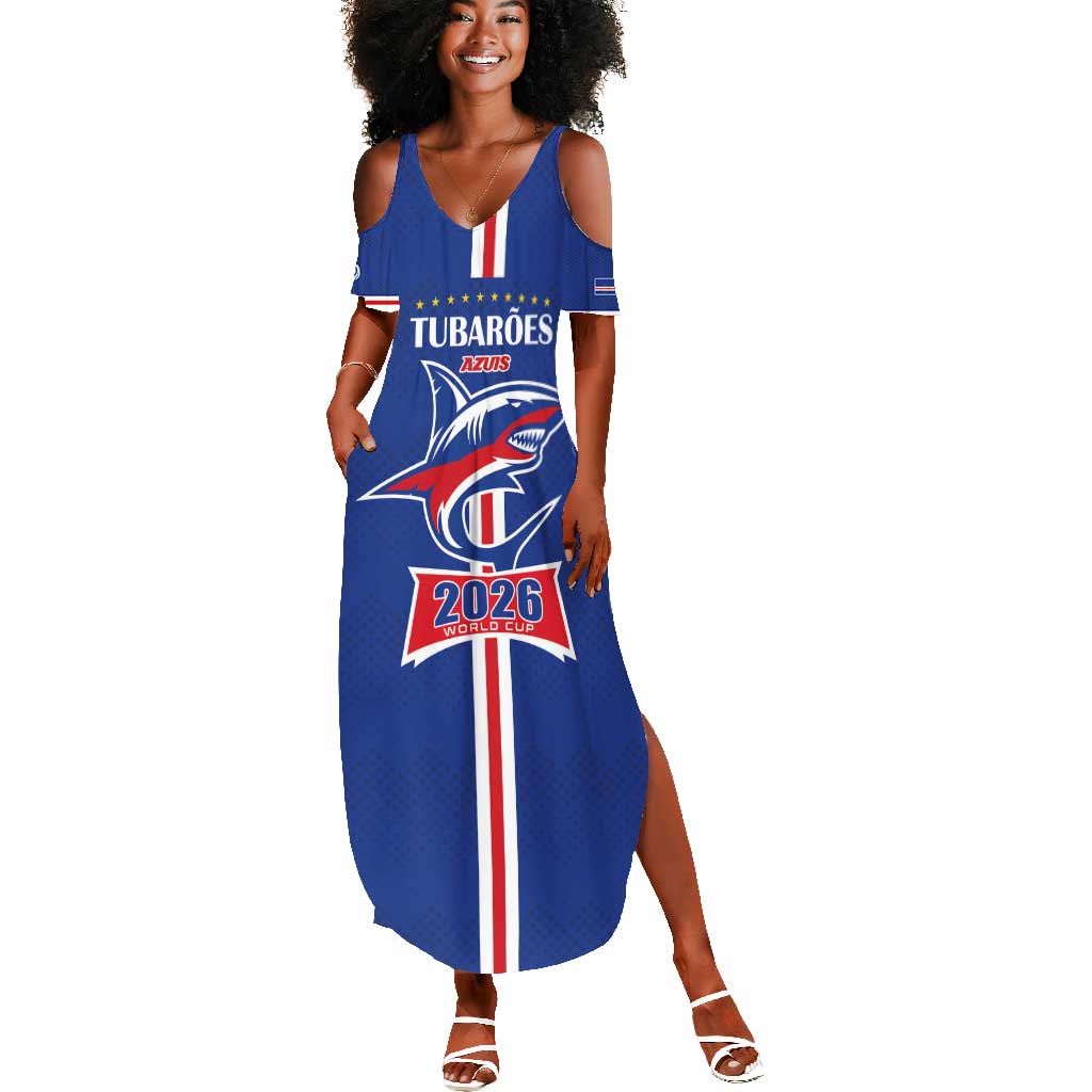 Custom Cape Verde 2026 Football Summer Maxi Dress Blue Sharks WC Debut - African Pride