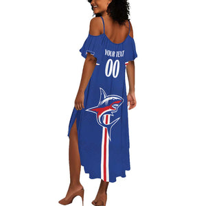Custom Cape Verde 2026 Football Summer Maxi Dress Blue Sharks WC Debut - African Pride