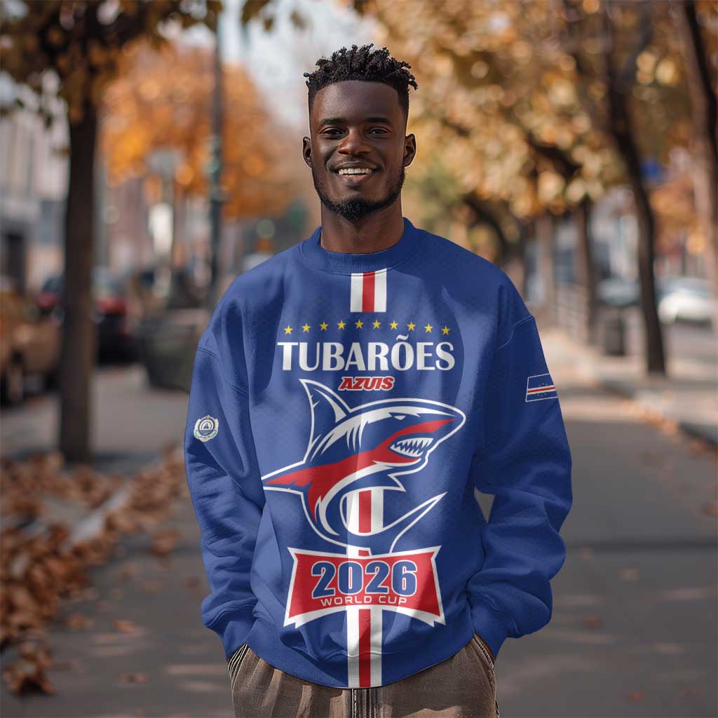 Custom Cape Verde 2026 Football Sweatshirt Blue Sharks WC Debut - African Pride