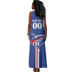 Custom Cape Verde 2026 Football Tank Maxi Dress Blue Sharks WC Debut - African Pride
