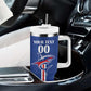 Custom Cape Verde 2026 Football Tumbler With Handle Blue Sharks WC Debut - African Pride