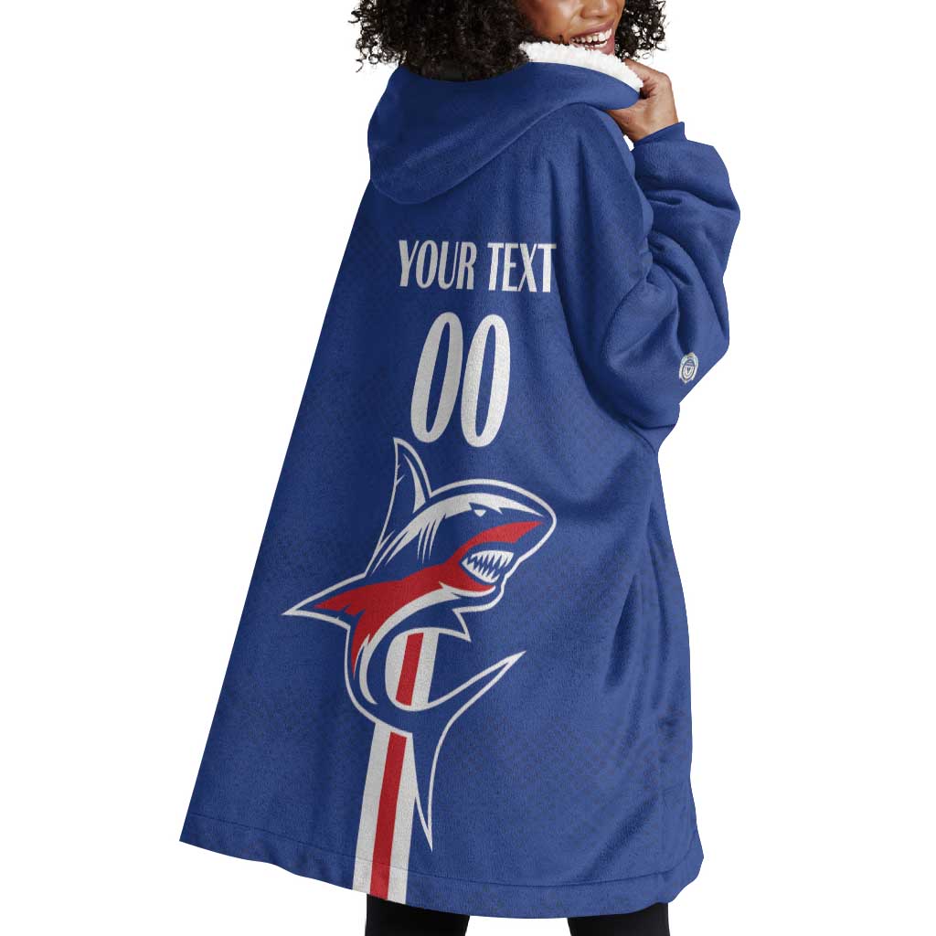 Custom Cape Verde 2026 Football Wearable Blanket Hoodie Blue Sharks WC Debut - African Pride
