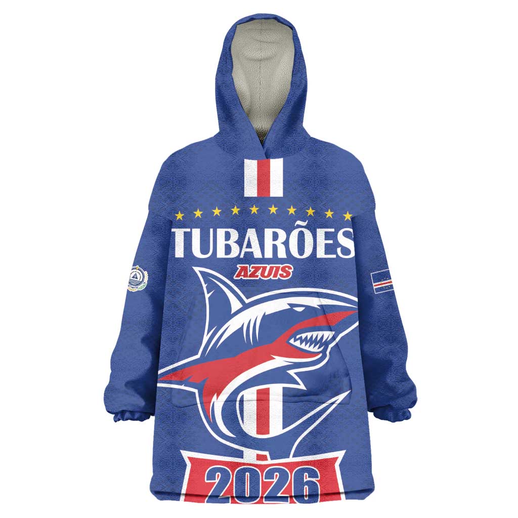 Custom Cape Verde 2026 Football Wearable Blanket Hoodie Blue Sharks WC Debut - African Pride