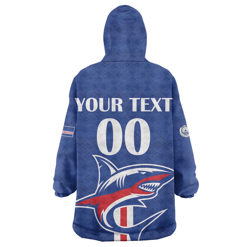 Custom Cape Verde 2026 Football Wearable Blanket Hoodie Blue Sharks WC Debut - African Pride