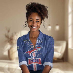Custom Cape Verde 2026 Football Women Casual Shirt Blue Sharks WC Debut - African Pride