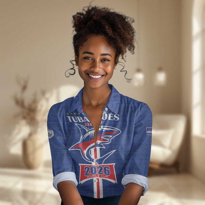 Custom Cape Verde 2026 Football Women Casual Shirt Blue Sharks WC Debut - African Pride