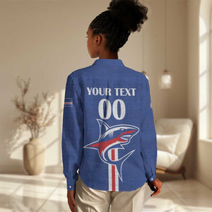 Custom Cape Verde 2026 Football Women Casual Shirt Blue Sharks WC Debut - African Pride