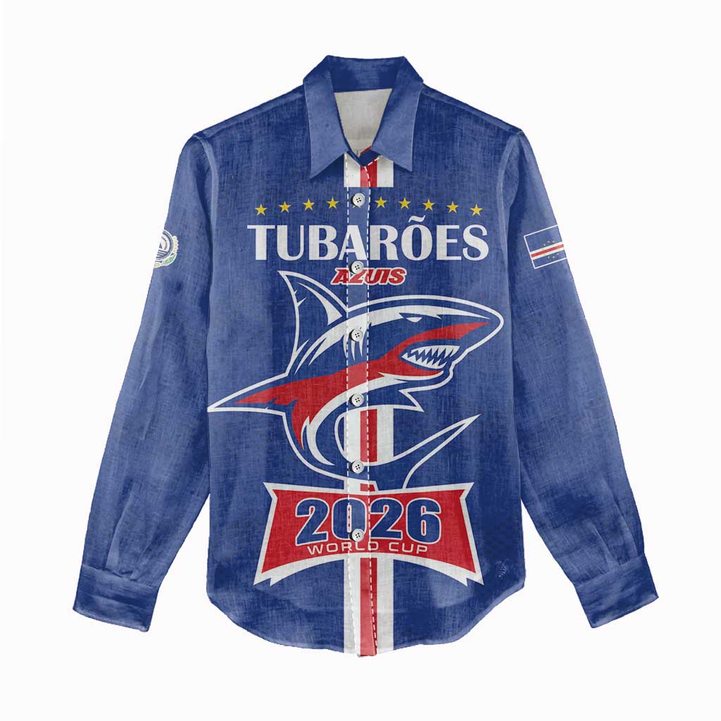 Custom Cape Verde 2026 Football Women Casual Shirt Blue Sharks WC Debut - African Pride