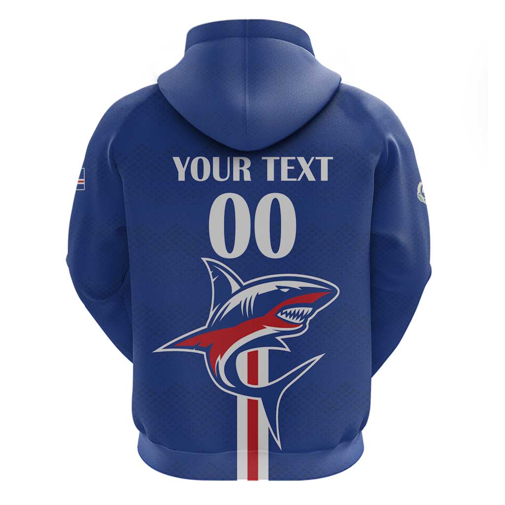 Custom Cape Verde 2026 Football Zip Hoodie Blue Sharks WC Debut - African Pride