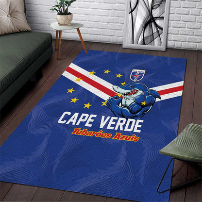 Cape Verde Football Area Rug Tubaroes Azuis Make History - African Pride