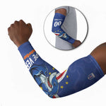 Custom Cape Verde Football Arm Sleeves Tubaroes Azuis Make History