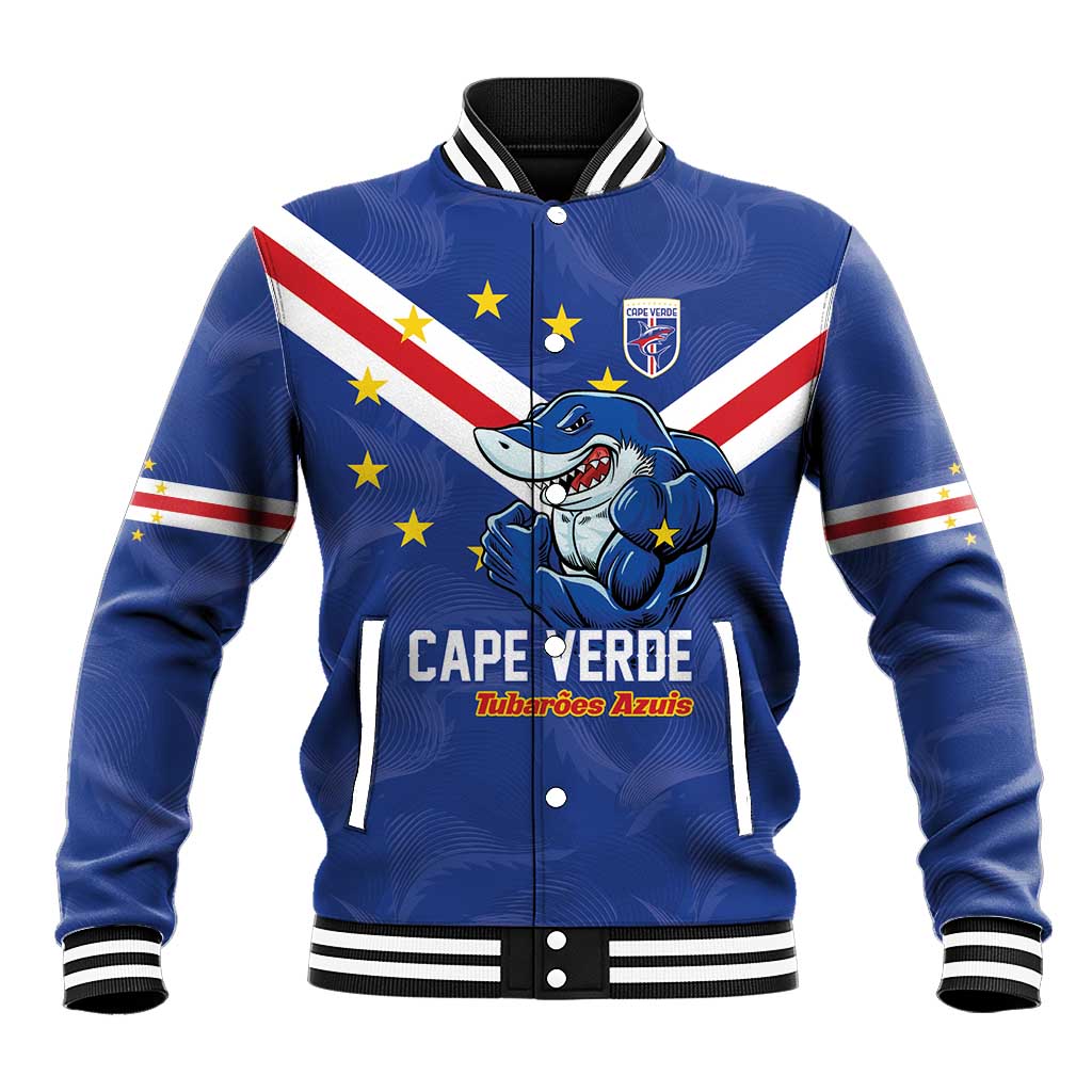 Custom Cape Verde Football Baseball Jacket Tubaroes Azuis Make History - African Pride