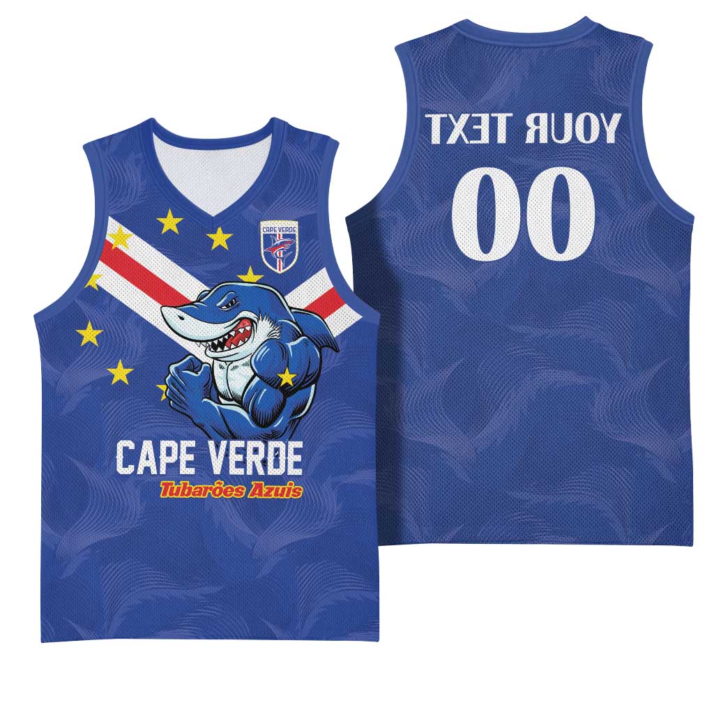Custom Cape Verde Football Basketball Jersey Tubaroes Azuis Make History - African Pride