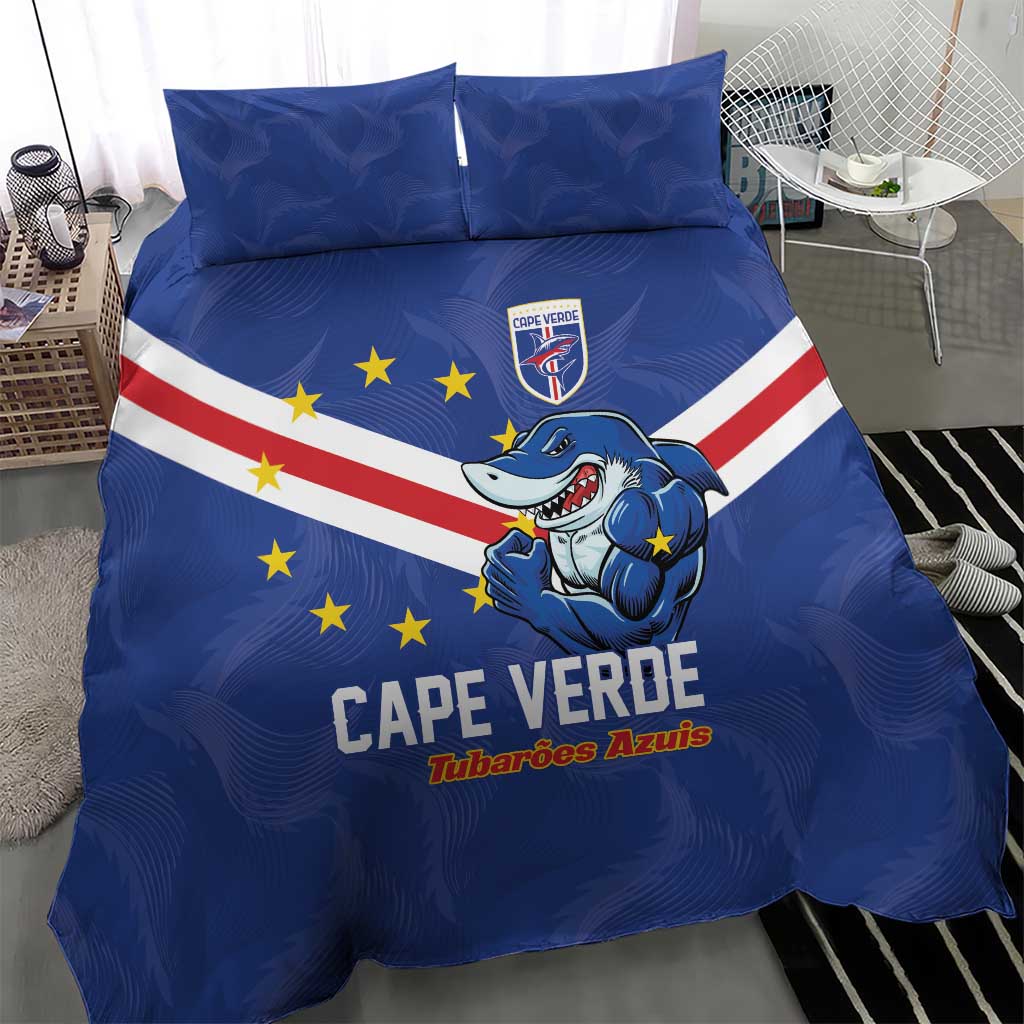 Cape Verde Football Bedding Set Tubaroes Azuis Make History - African Pride