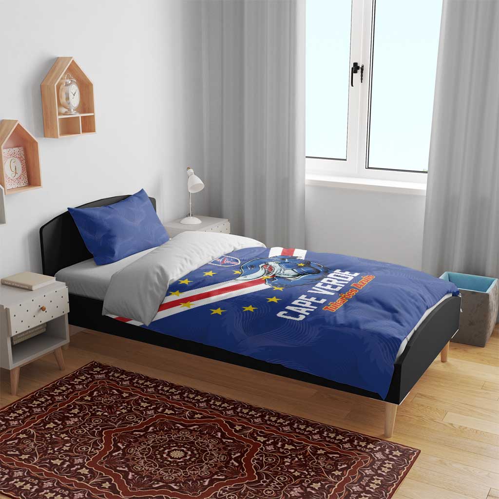 Cape Verde Football Bedding Set Tubaroes Azuis Make History - African Pride