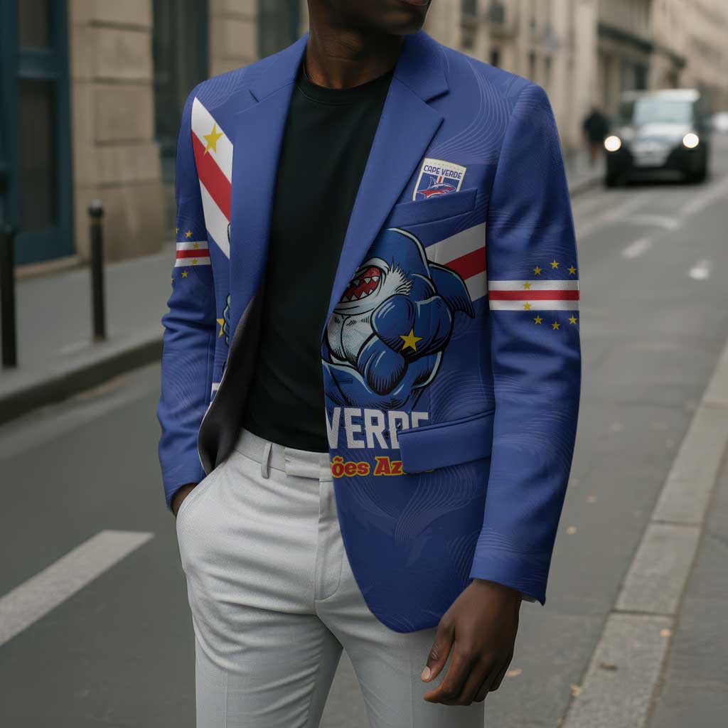 Custom Cape Verde Football Blazer Tubaroes Azuis Make History