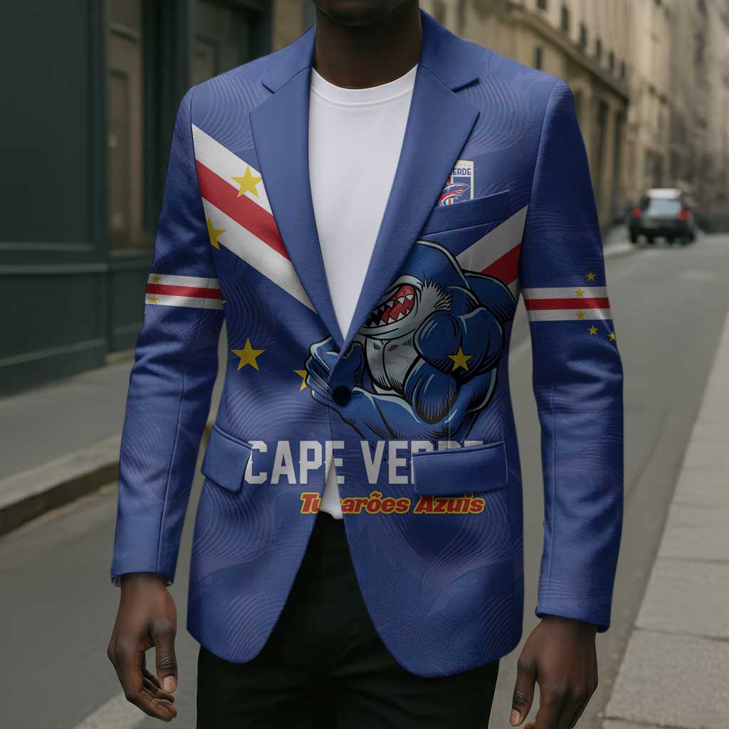 Custom Cape Verde Football Blazer Tubaroes Azuis Make History