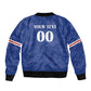 Custom Cape Verde Football Bomber Jacket Tubaroes Azuis Make History - African Pride
