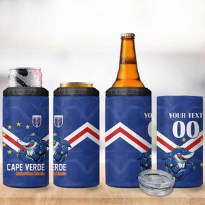 Custom Cape Verde Football 4 in 1 Can Cooler Tumbler Tubaroes Azuis Make History - African Pride