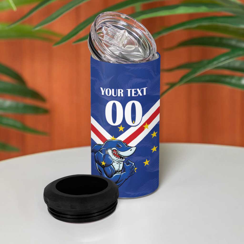 Custom Cape Verde Football 4 in 1 Can Cooler Tumbler Tubaroes Azuis Make History - African Pride
