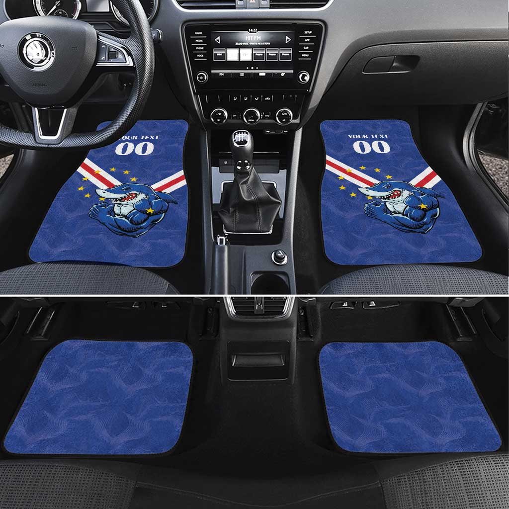 Custom Cape Verde Football Car Mats Tubaroes Azuis Make History - African Pride