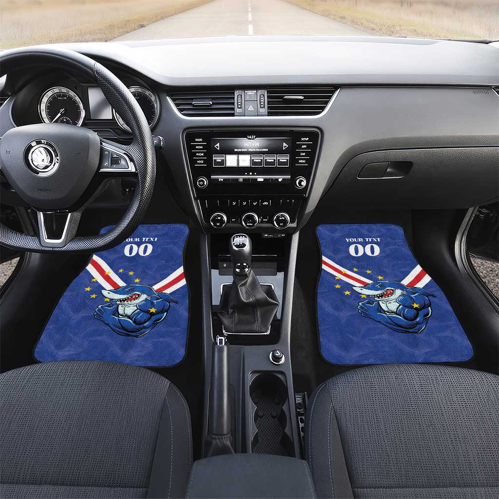 Custom Cape Verde Football Car Mats Tubaroes Azuis Make History - African Pride