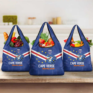 Cape Verde Football Grocery Bag Tubaroes Azuis Make History - African Pride
