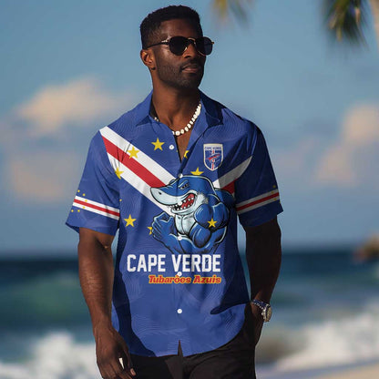 Custom Cape Verde Football Hawaiian Shirt Tubaroes Azuis Make History - African Pride