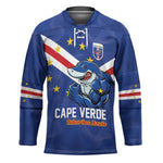 Custom Cape Verde Football Hockey Jersey Tubaroes Azuis Make History