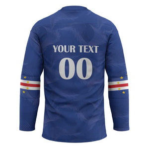 Custom Cape Verde Football Hockey Jersey Tubaroes Azuis Make History
